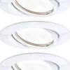 Upotettava LED-valaisin Paulmann Base Coin, 3kpl, Ø90mm, 5W, 370lm, 3000K, valkoinen