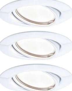 Upotettava LED-valaisin Paulmann Base Coin, 3kpl, Ø90mm, 5W, 370lm, 3000K, valkoinen