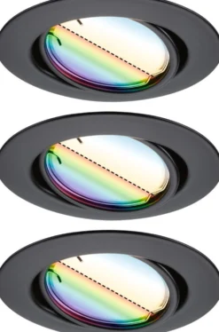 Upotettava LED-valaisin Paulmann Base Coin, 3kpl, Smart Home Zigbee 3.0, Ø90mm, himmennettävä, RGBW+, eri värejä