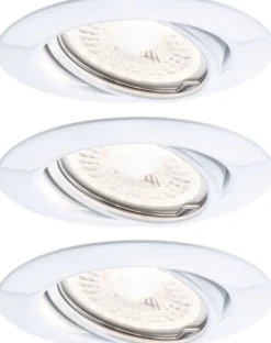 Upotettava LED-valaisin Paulmann Base, 3kpl, Ø90mm, GU10, 5W, 350lm, 3000K, himmennettävä, valkoinen