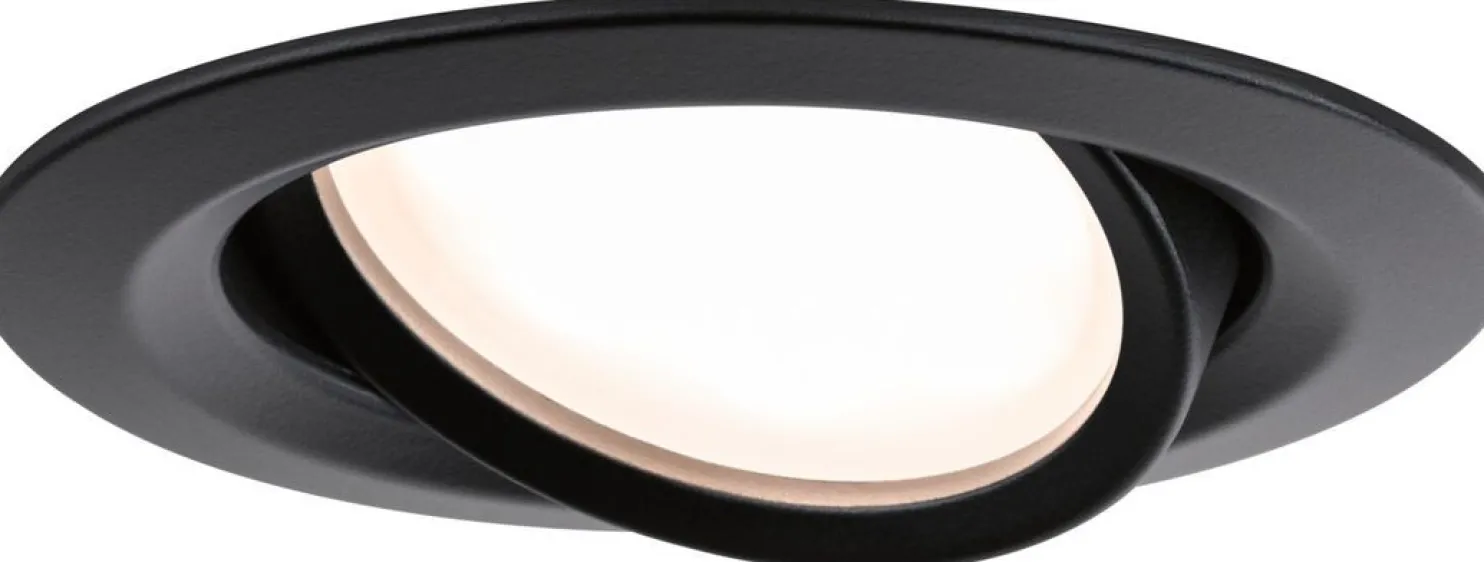 Upotettava LED-valaisin Paulmann Nova Plus Coin, IP65, Ø93mm, 6W, 470lm, himmennettävä, 2700K, mattamusta