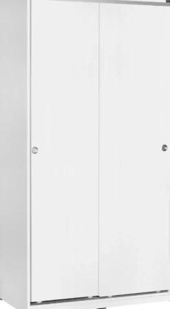 Vaatekaappi liukuovilla Linento Furniture Swd-402-Bb-2, leveys 94cm, korkeus 182cm, valkoinen