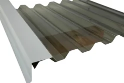 Valokatteen reunapelti Keraplast, 65+70x1250mm, 90°, vaaleanharmaa RR21