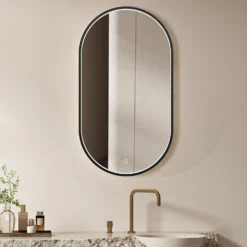 Valopeili Bathlife Lysa, soikea, 500x900 mm, musta