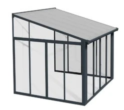 Viherhuone Palram-Canopia SanRemo Veranda, 9.2m², 3x3.05ft, harmaa
