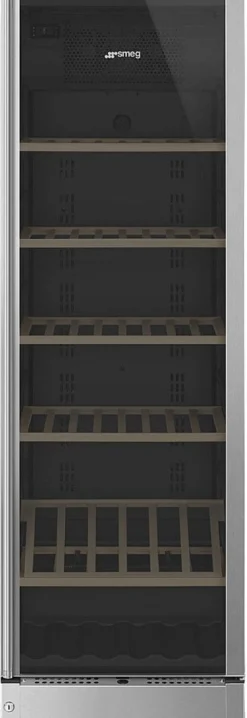 Viinikaappi Smeg SCV115G, 59.5cm, 197 pulloa, teräs