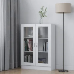Vitriinikaappi valkoinen 82,5x30,5x115 cm lastulevy