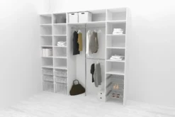 Walk-in closet 260 cm Mirror Line 2100/2400x2600x510 mm valkoinen