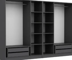 Walk-in closet Linento Furniture Kale 4940 190x270cm antrasiitti