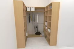 Walk-in closet U-malli Mirror Line 2100/2400x1600x1800 mm tammi