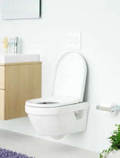 WC-istuin Gustavsberg 5G84 Hygienic Flush seinään asennettava Soft close -kannella