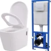 WC piilotetulla vesisäiliöllä Keraaminen Valkoinen