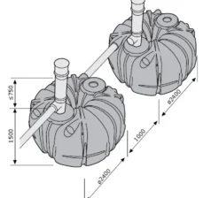 Yhdistämisputkipaketti Uponor 160mm SAKO 10 m³ umpisäiliöille